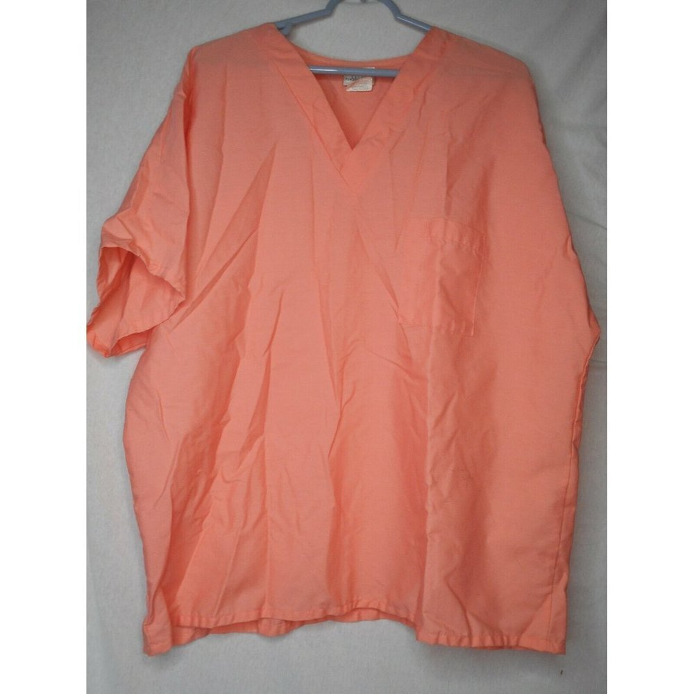 White Swan Orange Sz XL Scrub Top Medical Uniform